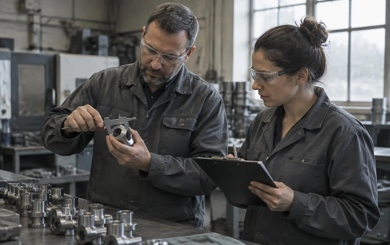 dimensional control of parts in an industrial workshop