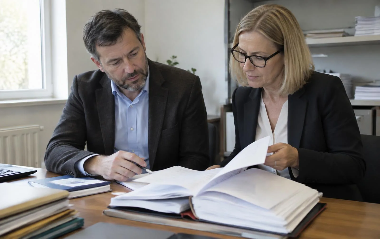 Escena ilustrativa: revisión de registros de un sistema de gestión