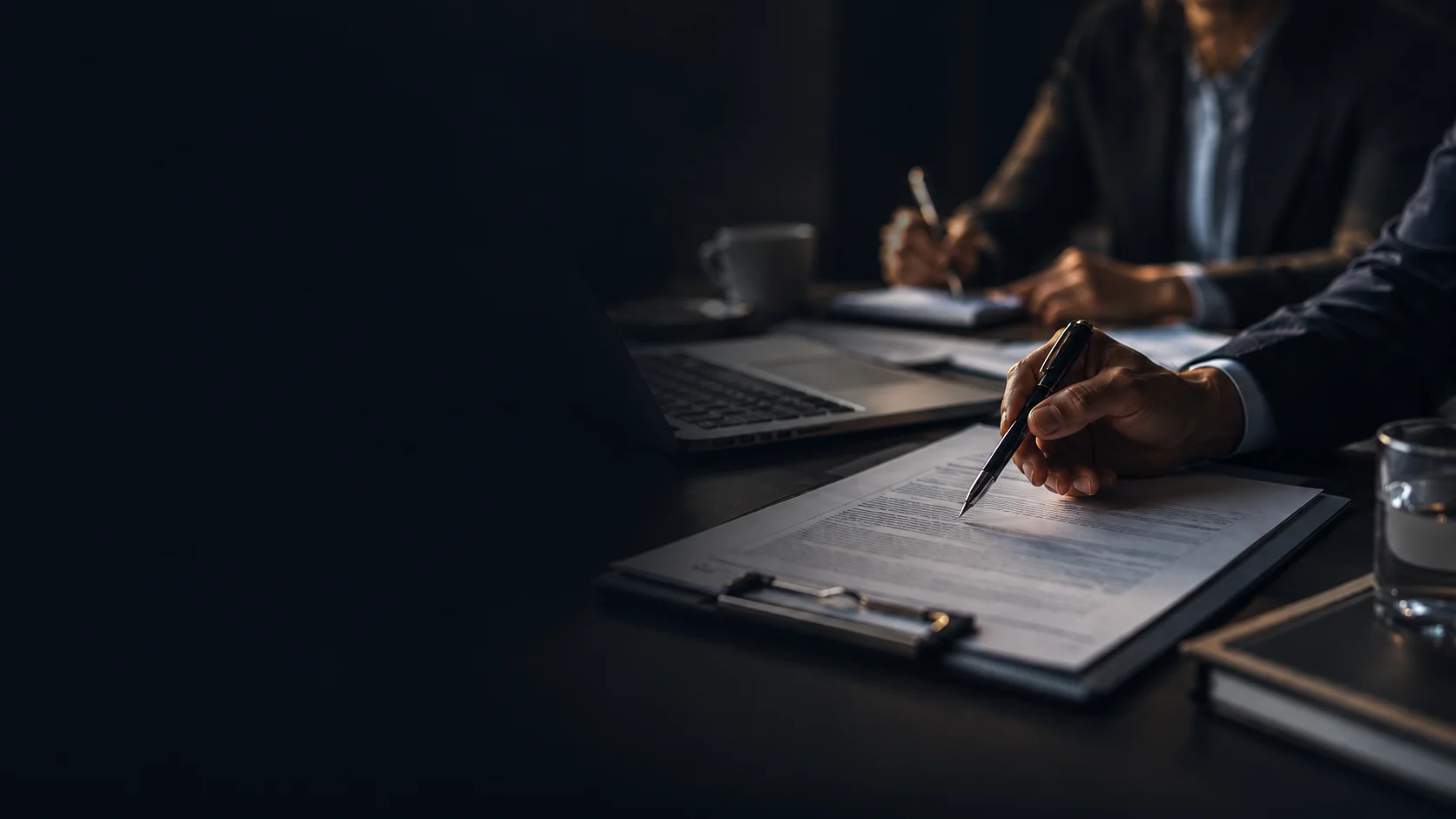 Document review at the work table