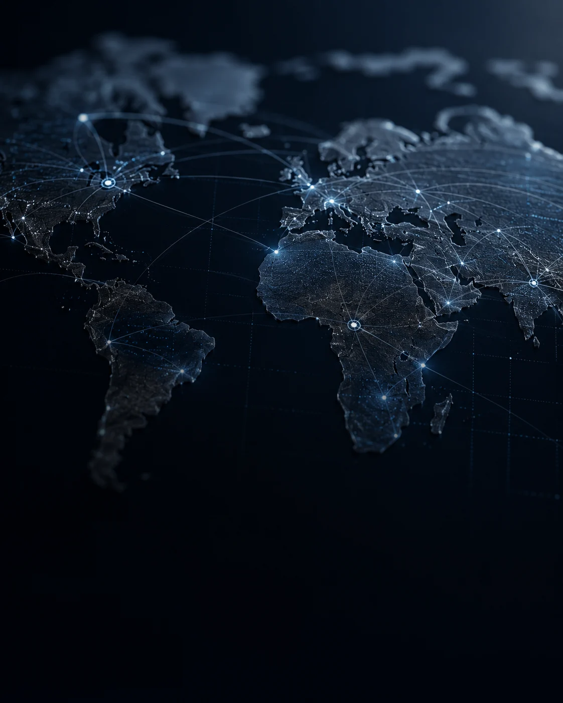 Mapa global con conexiones de alcance verificable