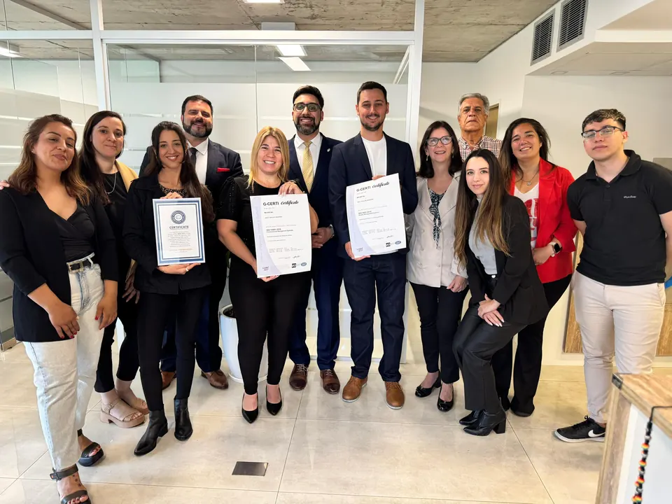 Belier team during a certificate presentation at its office.