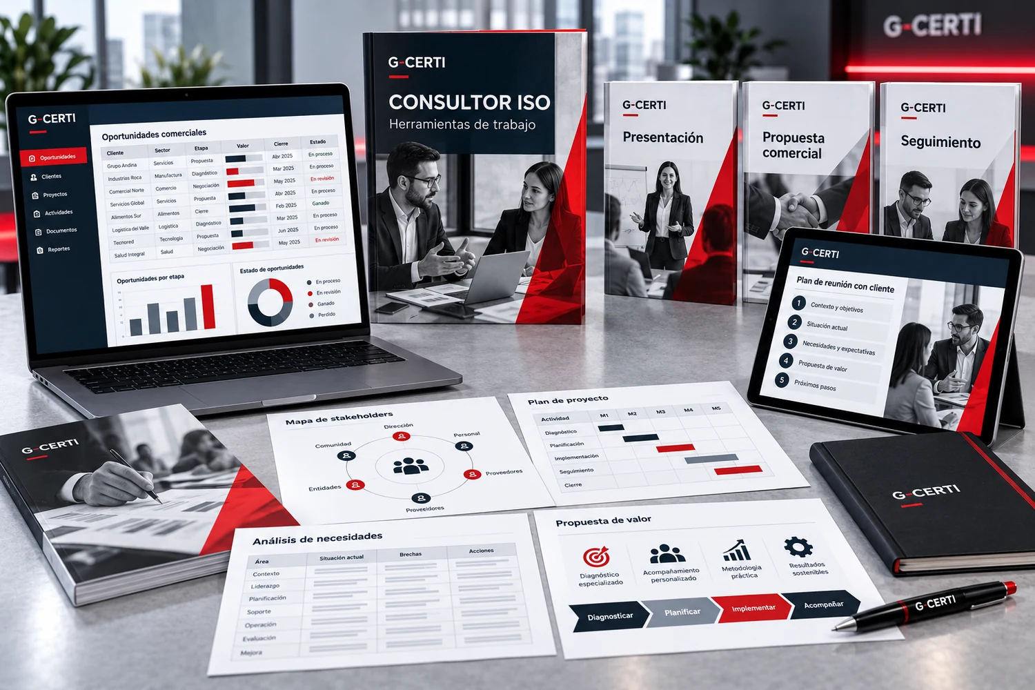 Representación de las guías y formatos digitales de Consultor ISO