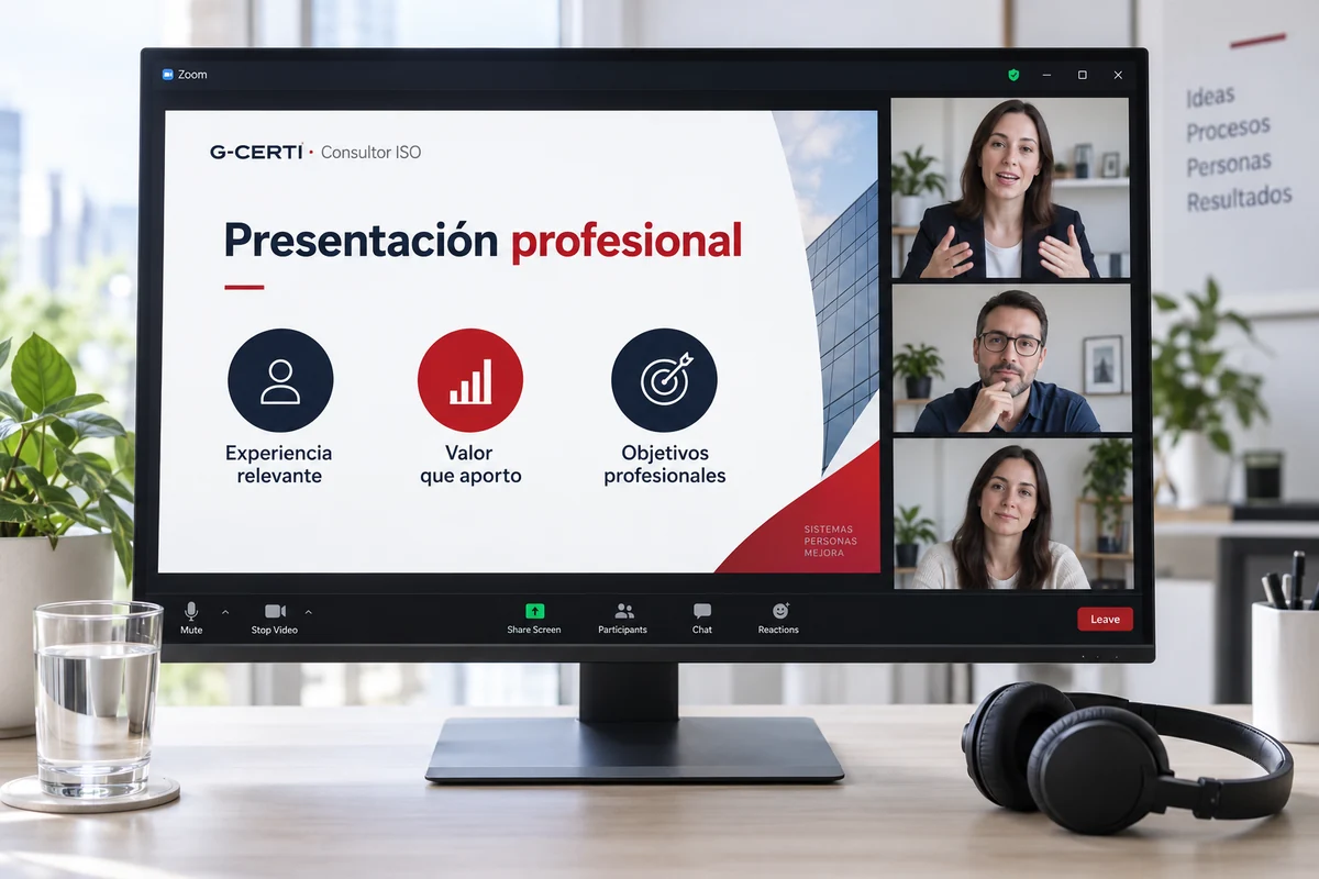 Clase online con la presentación del curso y participantes en pantalla
