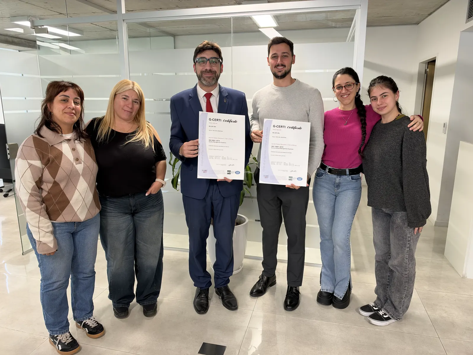 An organization's team with two certificates